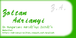 zoltan adrianyi business card